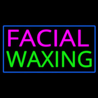 Pink Facial Wa ing Blue Border Neonskylt