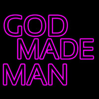 Pink God Made Man Neonskylt