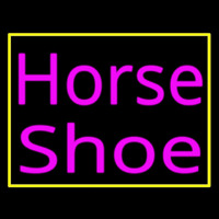 Pink Horse Shoe With Border Neonskylt