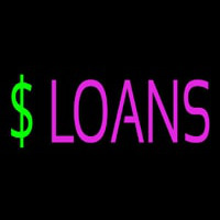Pink Loans Dollar Logo Neonskylt
