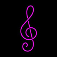 Pink Music Note Neonskylt