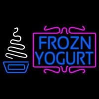 Pink N White Frozen Yogurt Neonskylt