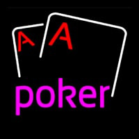 Pink Poker With Cards Neonskylt