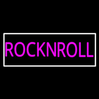 Pink Rock N Roll With White Border Neonskylt