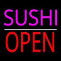Pink Sushi Open Red White Line Neonskylt