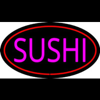 Pink Sushi Oval Red Neonskylt