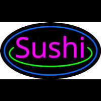 Pink Sushi With Blue Border Neonskylt