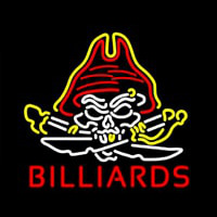 Pirate Skull Billiards Neonskylt