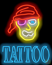 Pirate with Tattoo Neonskylt