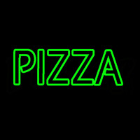 Pizza In Green Dbl Stroke Neonskylt