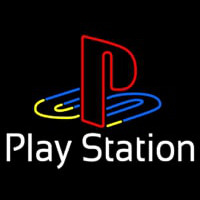 Playstation White Neonskylt