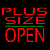 Plus Size Block Open Green Line Neonskylt