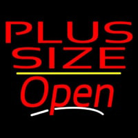 Plus Size Open Yellow Line Neonskylt