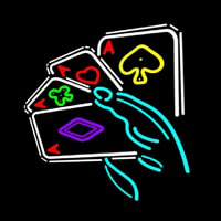 Poker Ace Lucky Beer Bar Neonskylt