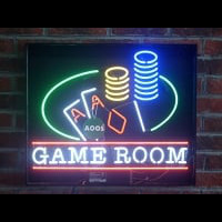 Poker Chips Game Room Man Cave  Neonskylt