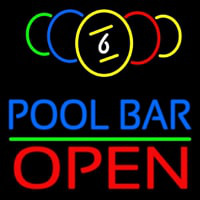 Pool Bar Open Neonskylt