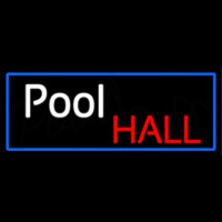 Pool Hall With Blue Border Neonskylt