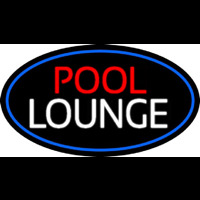 Pool Lounge Oval With Blue Border Neonskylt