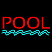 Pool Red Neonskylt