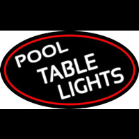 Pool Table Lights Oval With Red Border Neonskylt