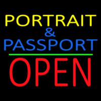Portrait And Passport With Open 1 Neonskylt