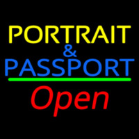 Portrait And Passport With Open 2 Neonskylt
