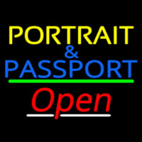 Portrait And Passport With Open 3 Neonskylt