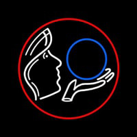 Psychic Crystal Logo With Red Border Neonskylt