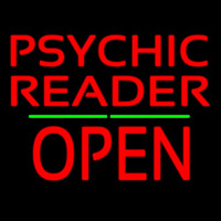 Psychic Reader Block Open Block Green Line Neonskylt