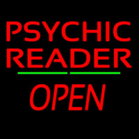 Psychic Reader Green Line Open Neonskylt