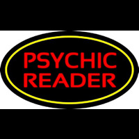 Psychic Reader Yellow Oval Neonskylt