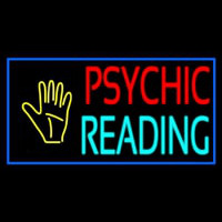 Psychic Reading Block Palm Blue Border Neonskylt