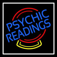 Psychic Readings Crystal White Border Neonskylt