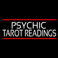 Psychic Tarot Readings Block With Red Line Neonskylt