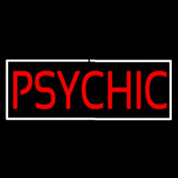 Psychic White Border Neonskylt