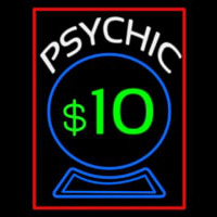 Psychic With Crystal Globe Red Border Neonskylt