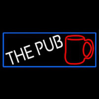 Pub And Beer Mug With Blue Border Neonskylt