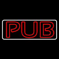 Pub Red With White Border Neonskylt