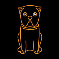 Pug Dog Cartoon Poster Neonskylt