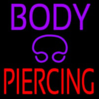 Purple Body Piercing Neonskylt