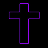 Purple Christian Cross Neonskylt