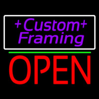 Purple Custom Framing With Open 1 Neonskylt