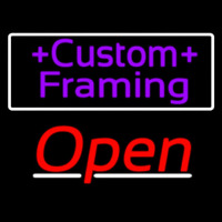 Purple Custom Framing With Open 3 Neonskylt