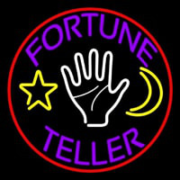Purple Fortune Teller With Logo Neonskylt