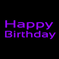 Purple Happy Birthday Neonskylt