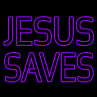 Purple Jesus Saves Neonskylt