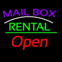 Purple Mailbo  Turquoise Rental With Open 2 Neonskylt