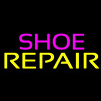 Purple Shoe Yellow Repair Neonskylt