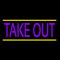 Purple Take Out Neonskylt