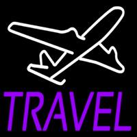 Purple Travel With Logo Neonskylt